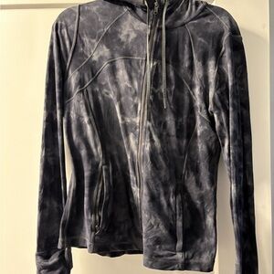 Gray Tie-Dye Zip-Up Hoodie